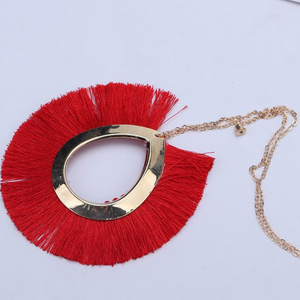 Red Bohemia Tassel Necklace