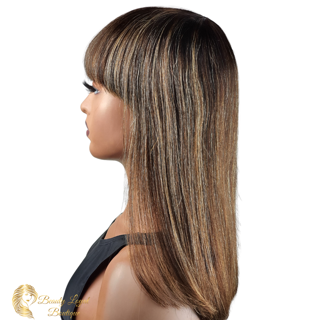 Highlighted Bang Straight Bob Wig
