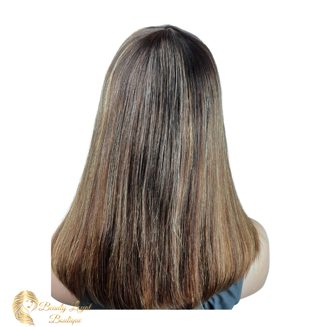 Highlighted Bang Straight Bob Wig
