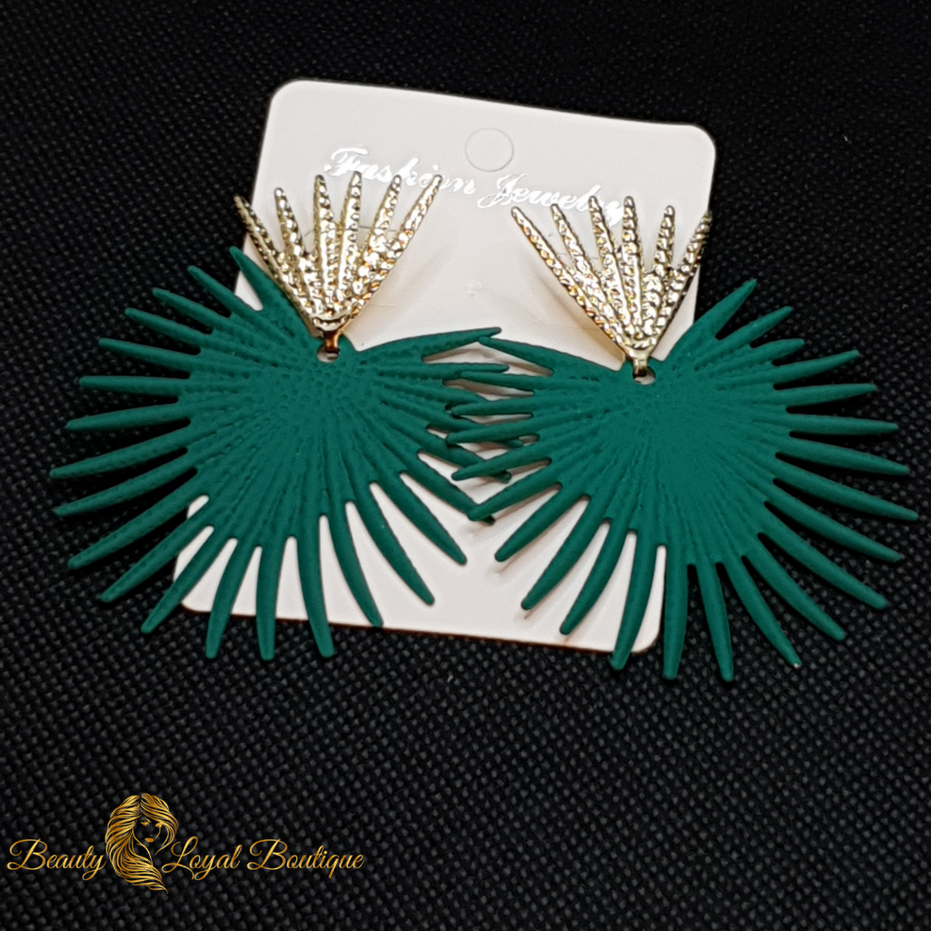 Green Fancy Statement Earring