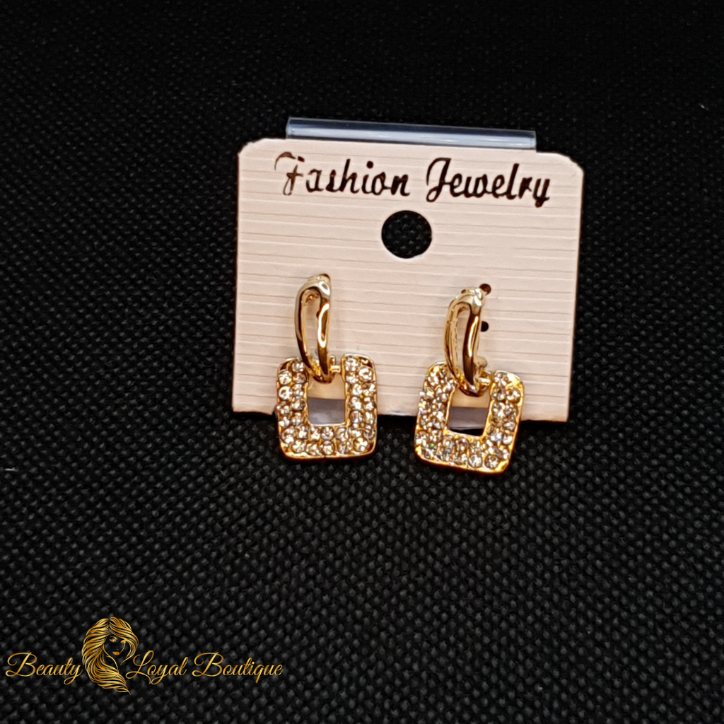 Rhinestone Gold Earring