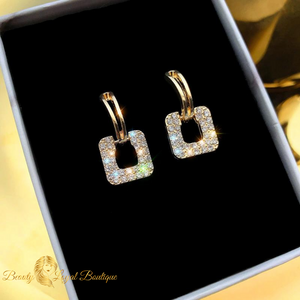 Rhinestone Gold Earring