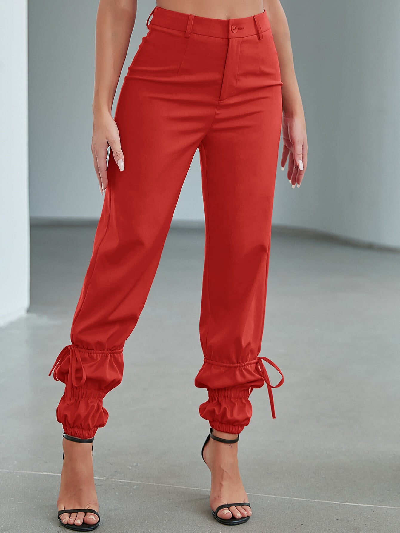 Drawstring Detail Ankle-Length Pants