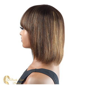 Highlighted Bang Straight Bob Wig