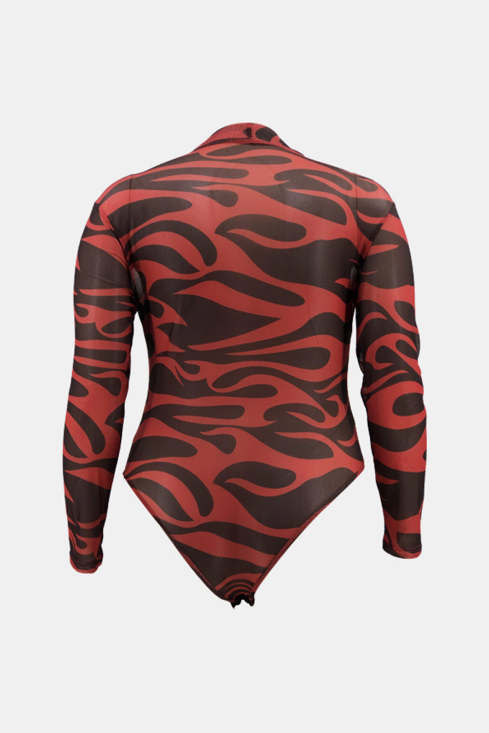 Full Size Abstract Print Mock Neck Bodysuit