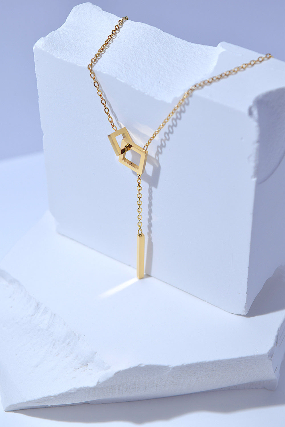 Geometric Pendant Lobster Clasp Chain Necklace