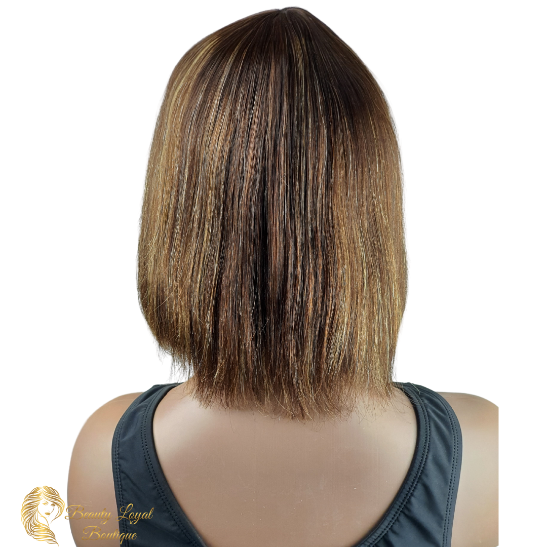Highlighted Bang Straight Bob Wig
