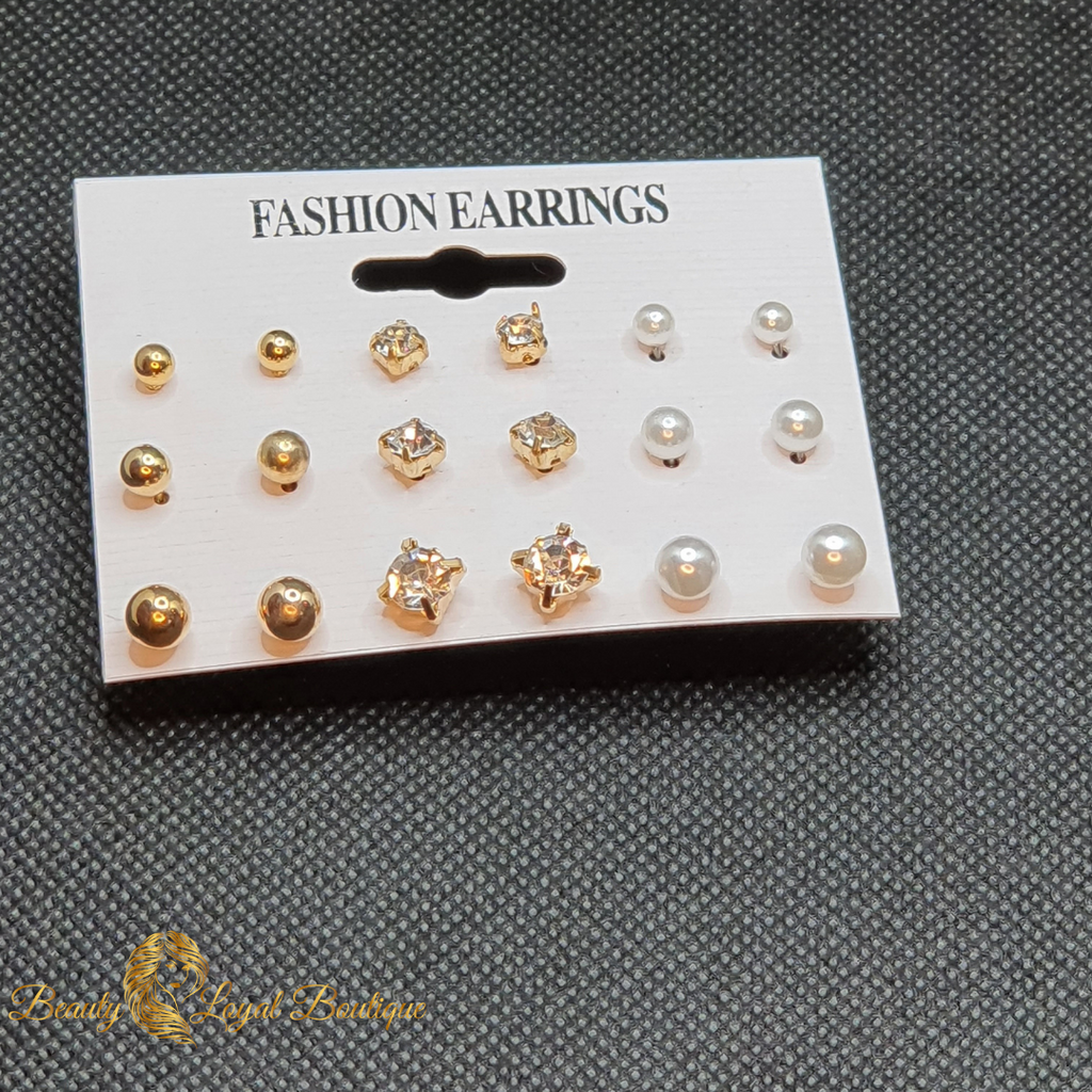 Pearl Stud Earring Set