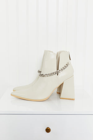 Point the Way Chain Detail Ankle Booties