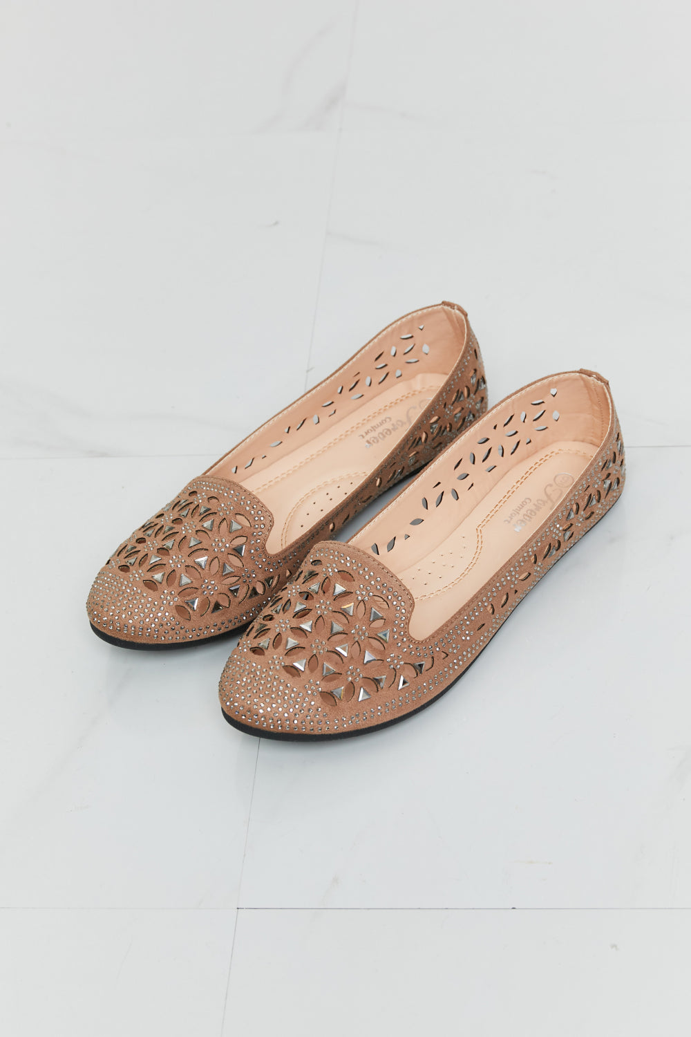 Rhinestone Openwork Flats