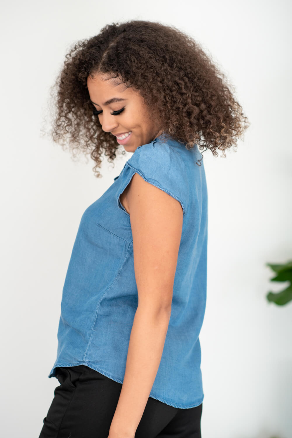 Getting To Know You Tie-Front Denim Top