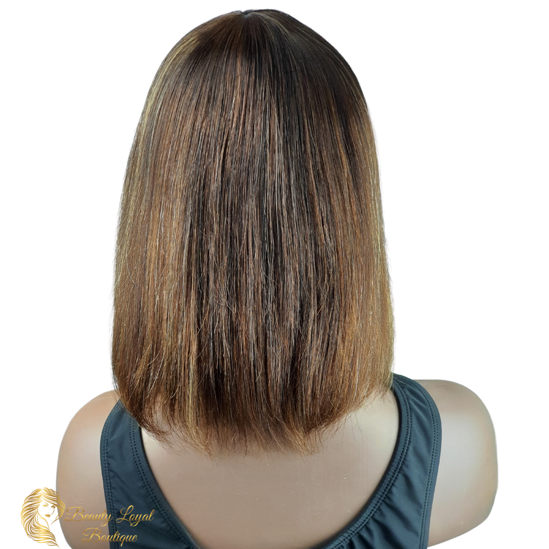 Highlighted Bang Straight Bob Wig
