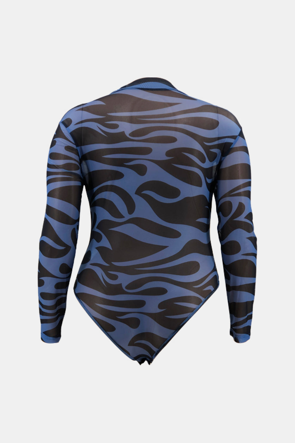 Full Size Abstract Print Mock Neck Bodysuit