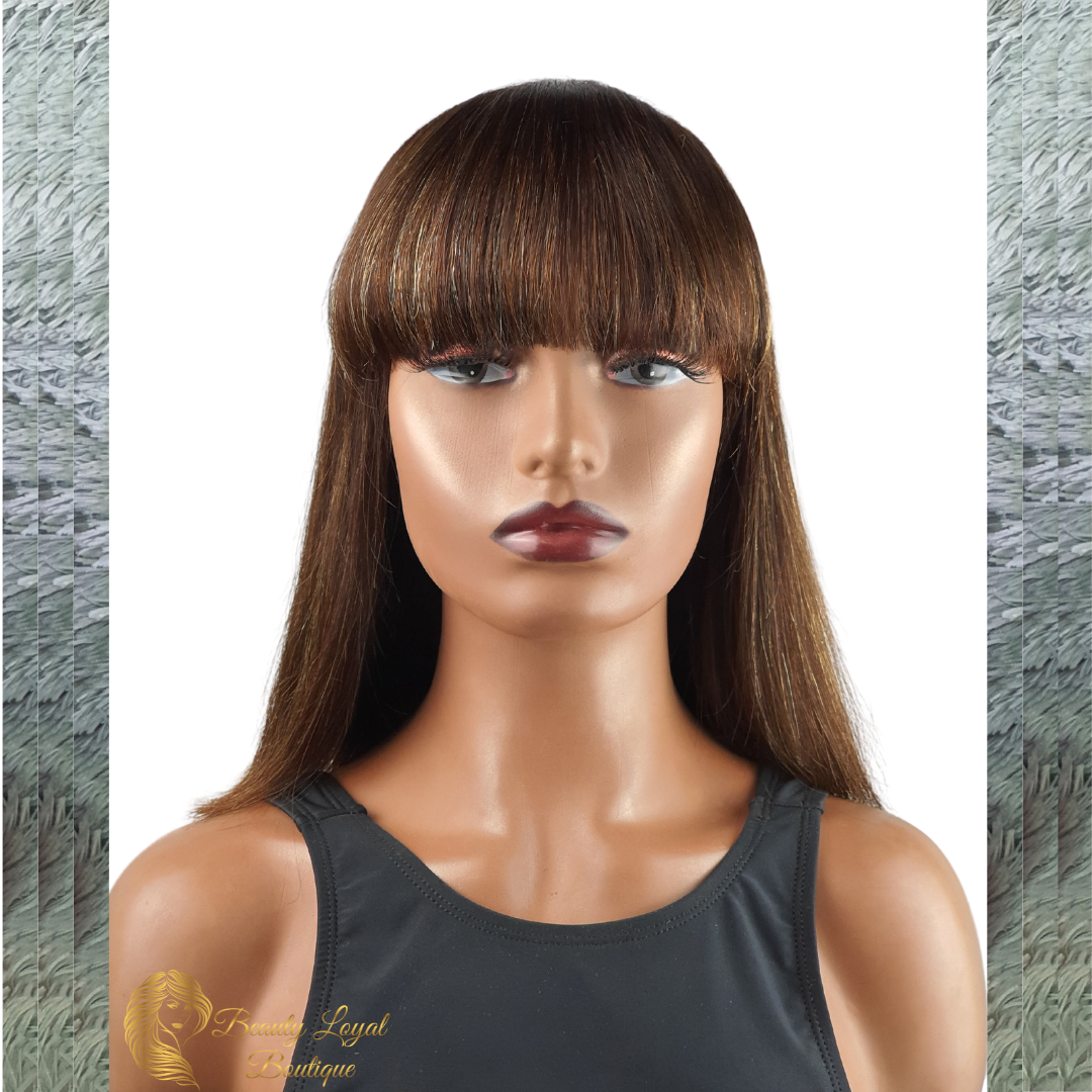 Highlighted Bang Straight Bob Wig