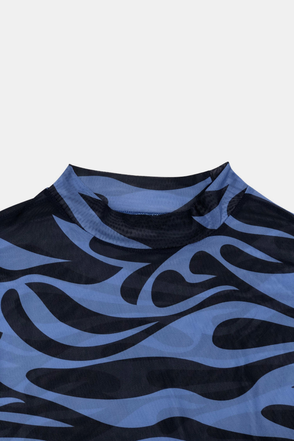 Full Size Abstract Print Mock Neck Bodysuit