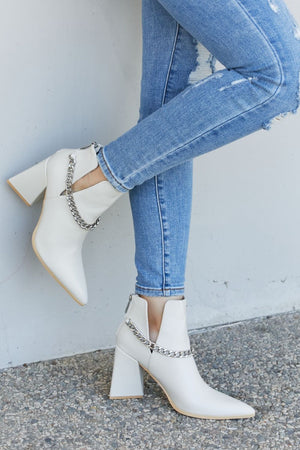 Point the Way Chain Detail Ankle Booties