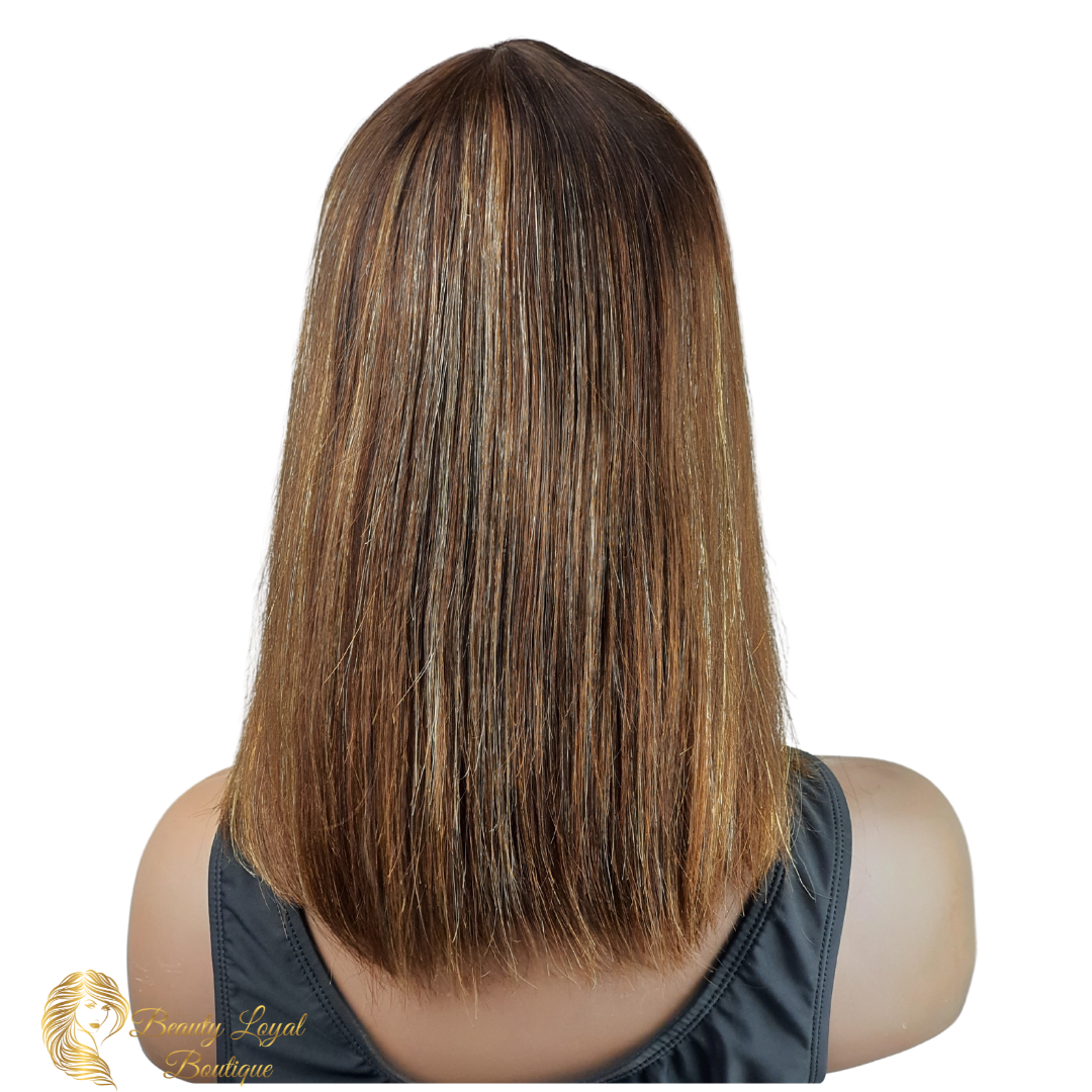 Highlighted Bang Straight Bob Wig