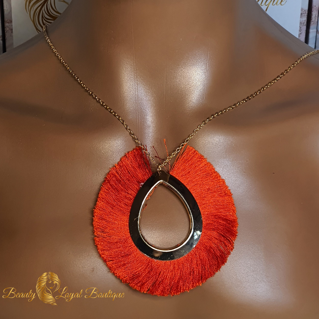 Red Bohemia Tassel Necklace
