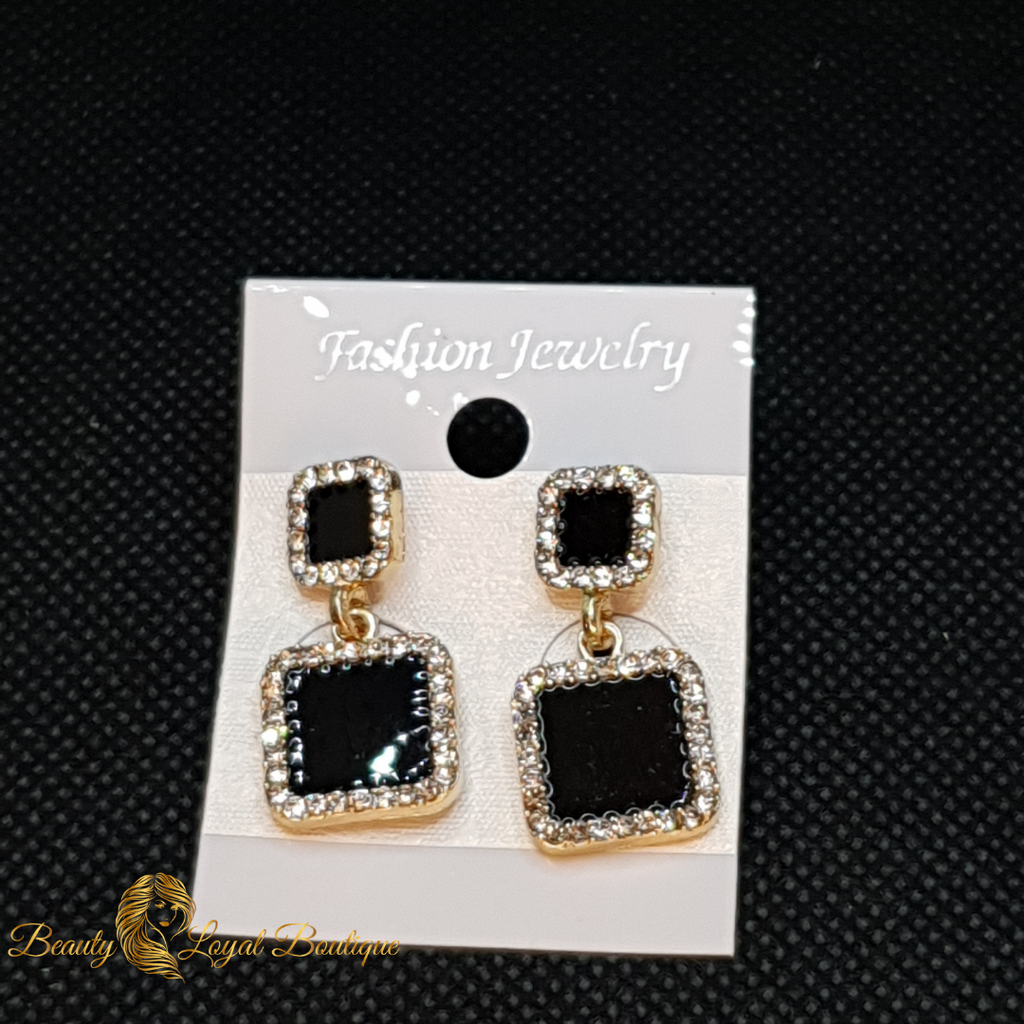 Rhinestone Square Drop Earring