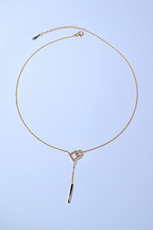 Geometric Pendant Lobster Clasp Chain Necklace