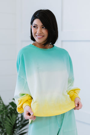 Hello Summer Full Size Run Ombre Cropped Sweatshirt