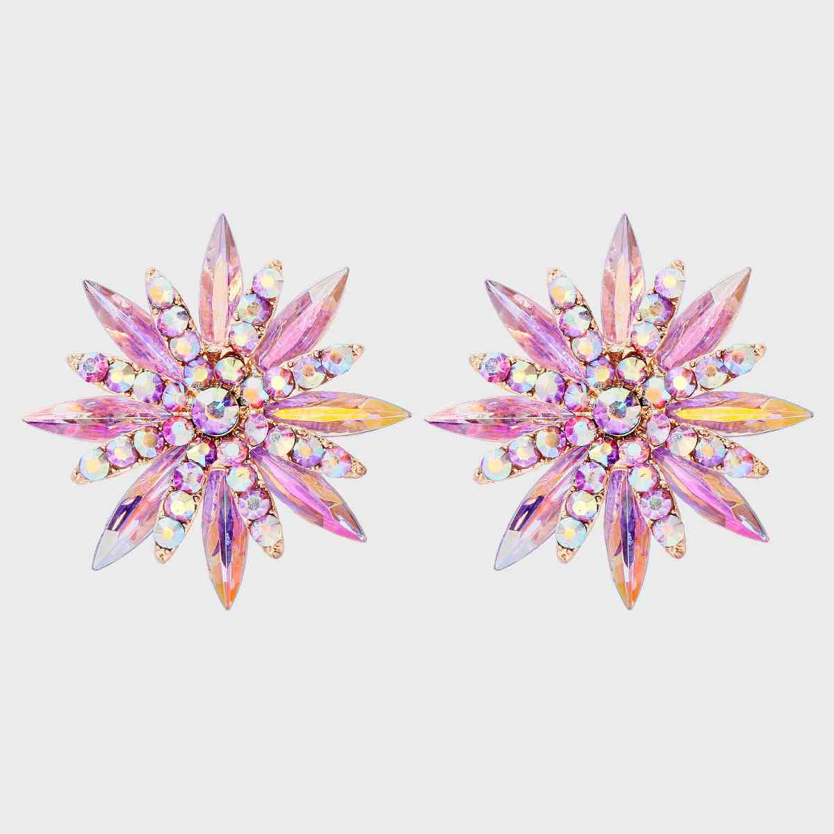 Flower Shape Rhinestone Alloy Stud Earrings