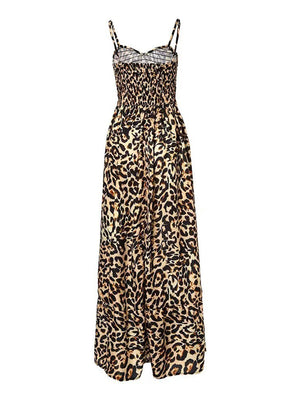 Leopard Sweetheart Neck Cami Dress