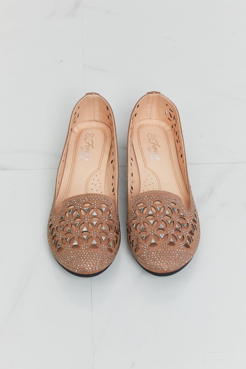 Rhinestone Openwork Flats